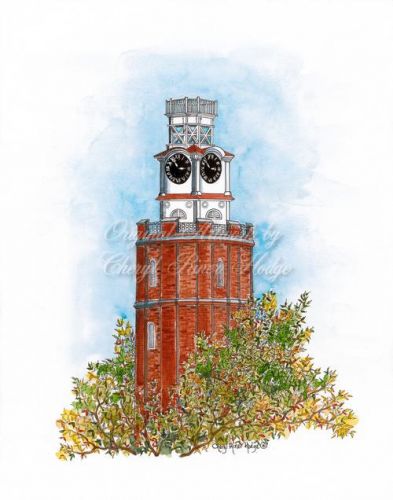 The Clock Tower pen & ink-color